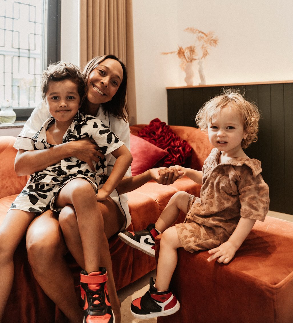Bess with her two kids